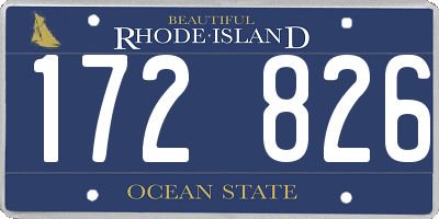 RI license plate 172826
