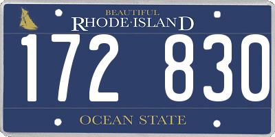 RI license plate 172830