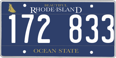 RI license plate 172833