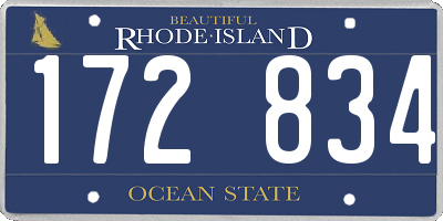 RI license plate 172834