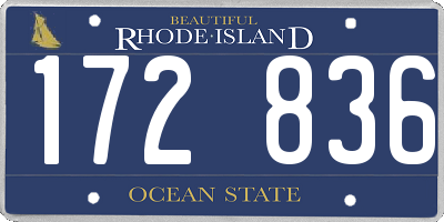 RI license plate 172836