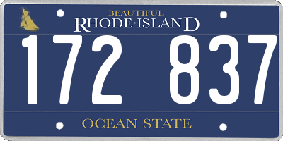 RI license plate 172837
