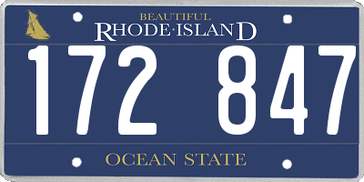 RI license plate 172847