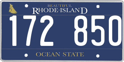 RI license plate 172850