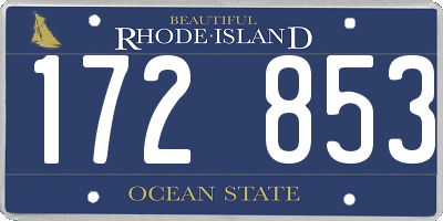 RI license plate 172853