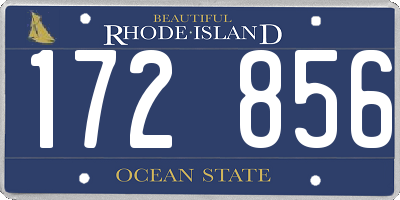 RI license plate 172856