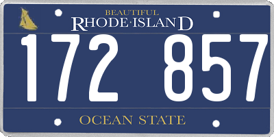 RI license plate 172857