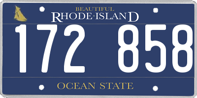 RI license plate 172858