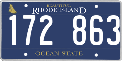 RI license plate 172863