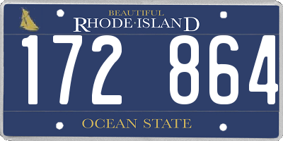RI license plate 172864