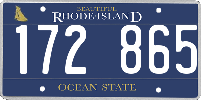 RI license plate 172865