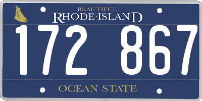 RI license plate 172867