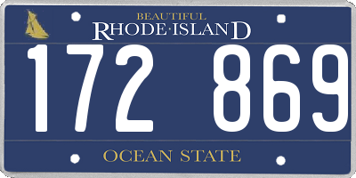 RI license plate 172869