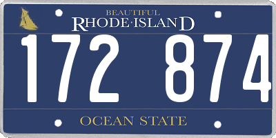 RI license plate 172874