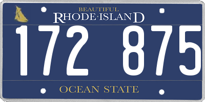 RI license plate 172875