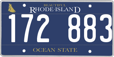 RI license plate 172883