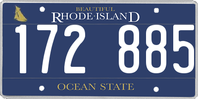 RI license plate 172885