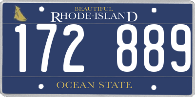 RI license plate 172889