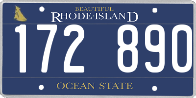 RI license plate 172890