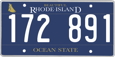 RI license plate 172891