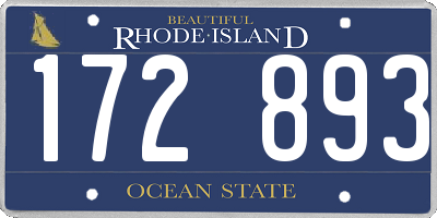 RI license plate 172893