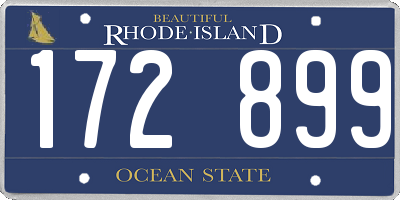 RI license plate 172899