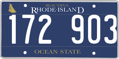 RI license plate 172903
