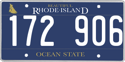 RI license plate 172906