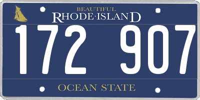RI license plate 172907
