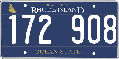 RI license plate 172908