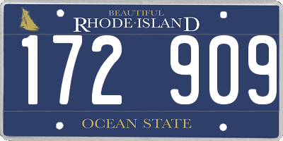 RI license plate 172909