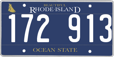 RI license plate 172913