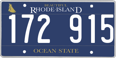 RI license plate 172915