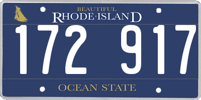 RI license plate 172917