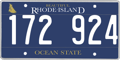 RI license plate 172924