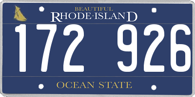 RI license plate 172926