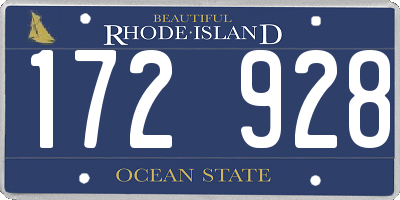 RI license plate 172928