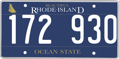 RI license plate 172930