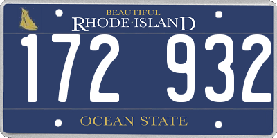 RI license plate 172932