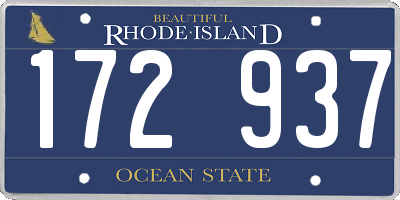 RI license plate 172937