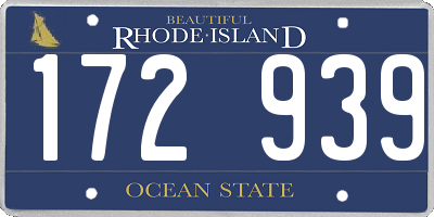 RI license plate 172939