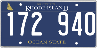 RI license plate 172940