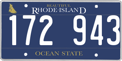 RI license plate 172943