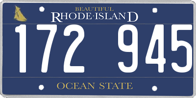 RI license plate 172945