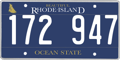 RI license plate 172947