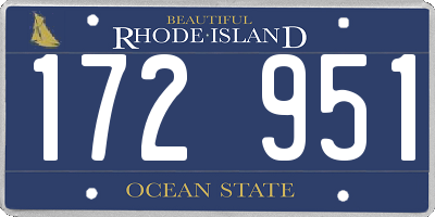 RI license plate 172951