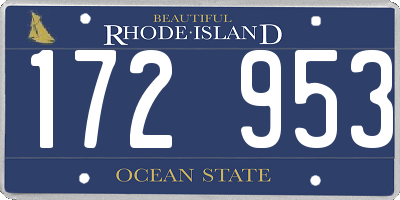 RI license plate 172953