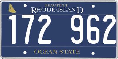 RI license plate 172962