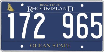 RI license plate 172965