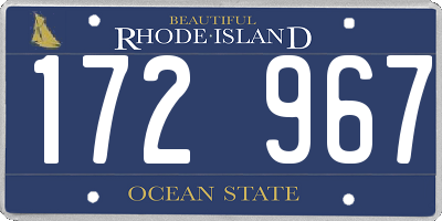 RI license plate 172967